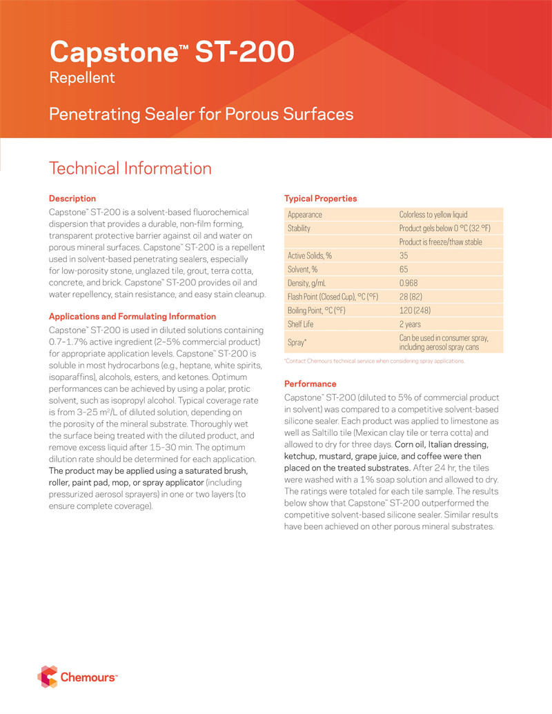 頂石Capstone?ST-200石材防護劑