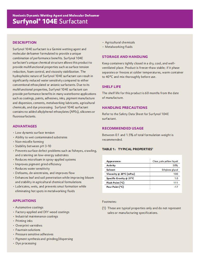 Surfynol 104E活性炔二醇表面活性劑(圖1)