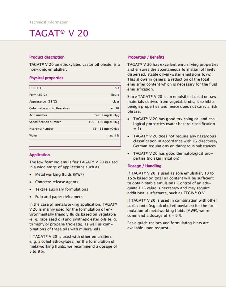 TAGAT V 20非離子表面活性劑(圖1)